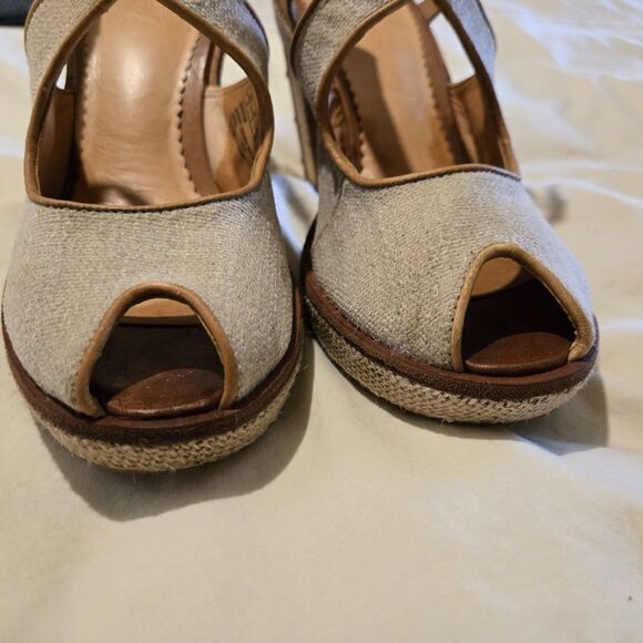 Timberland Marge Heel Peep Toe Shoe Sandal Tan Brown 9 Y2K - Picture 14 of 14
